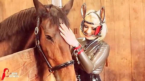 Catsuits Girls Horse Latex