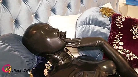 Fully Encased Rubber Doll Masturbation
