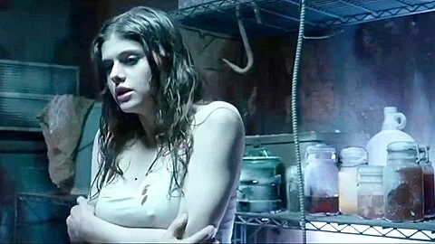 Alexandra Daddario In Big Boobs In White Shirt, Shaking