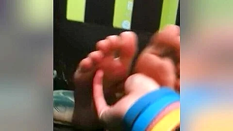 Amateur Latina Gets Her Beautiful College Feet Tickled In The Dark