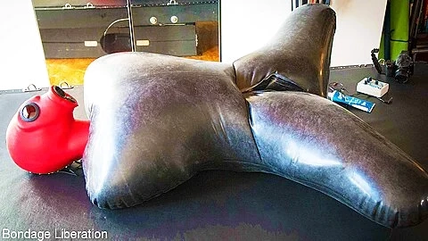Kino Payne And Elise Graves In Inflatable Gimp Face Sitting