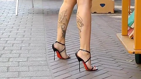Sexy Summer - Short Haired German Wearing Dress And High Heel Shoes On Her Pretty Feet